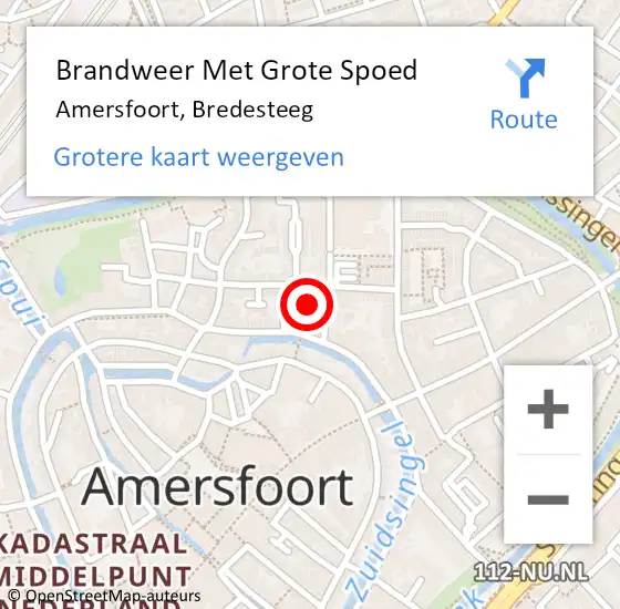 Locatie op kaart van de 112 melding: Brandweer Met Grote Spoed Naar Amersfoort, Bredesteeg op 27 december 2022 14:44