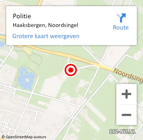 Locatie op kaart van de 112 melding: Politie Haaksbergen, Noordsingel op 27 december 2022 14:47