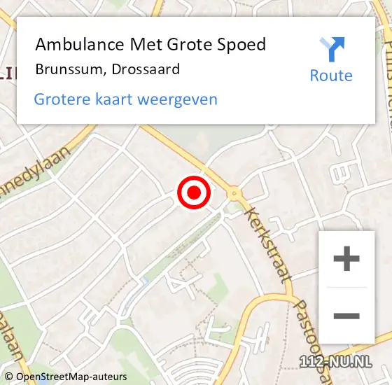 Locatie op kaart van de 112 melding: Ambulance Met Grote Spoed Naar Brunssum, Drossaard op 9 augustus 2014 23:48