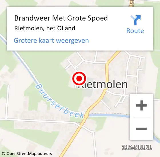 Locatie op kaart van de 112 melding: Brandweer Met Grote Spoed Naar Rietmolen, het Olland op 27 december 2022 16:07