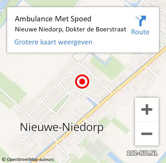 Locatie op kaart van de 112 melding: Ambulance Met Spoed Naar Nieuwe Niedorp, Dokter de Boerstraat op 27 december 2022 17:20