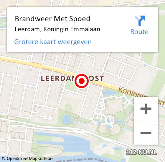 Locatie op kaart van de 112 melding: Brandweer Met Spoed Naar Leerdam, Koningin Emmalaan op 27 december 2022 17:41