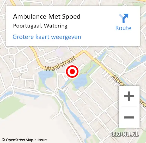 Locatie op kaart van de 112 melding: Ambulance Met Spoed Naar Poortugaal, Watering op 27 december 2022 17:57