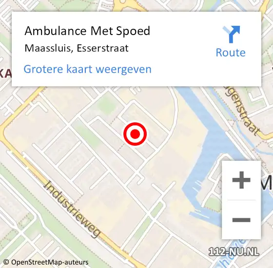 Locatie op kaart van de 112 melding: Ambulance Met Spoed Naar Maassluis, Esserstraat op 27 december 2022 18:03