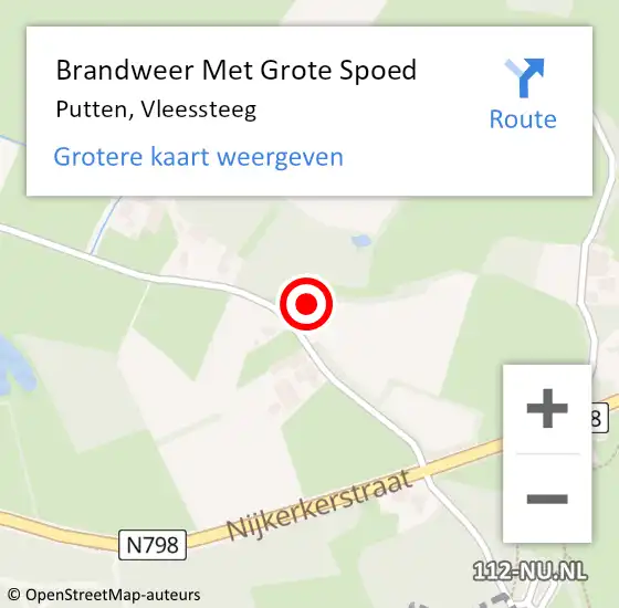 Locatie op kaart van de 112 melding: Brandweer Met Grote Spoed Naar Putten, Vleessteeg op 27 december 2022 18:12