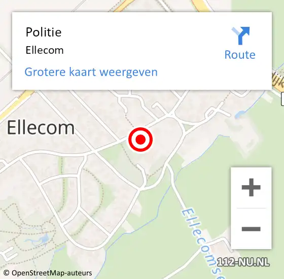 Locatie op kaart van de 112 melding: Politie Ellecom op 27 december 2022 18:21