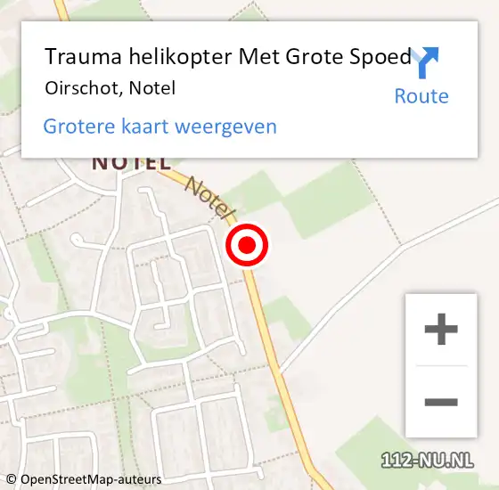 Locatie op kaart van de 112 melding: Trauma helikopter Met Grote Spoed Naar Oirschot, Notel op 27 december 2022 18:53