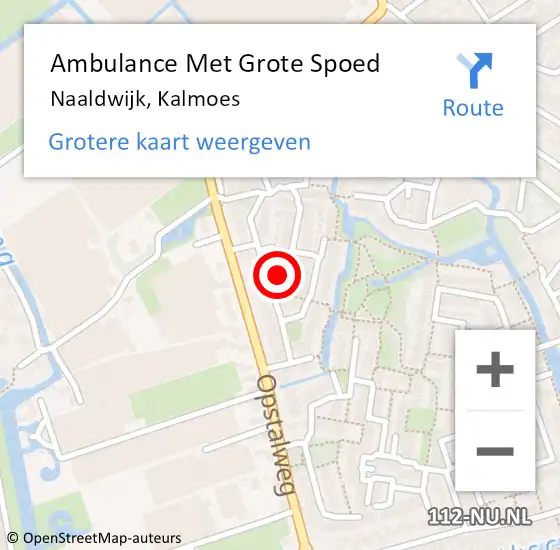 Locatie op kaart van de 112 melding: Ambulance Met Grote Spoed Naar Naaldwijk, Kalmoes op 27 december 2022 19:26