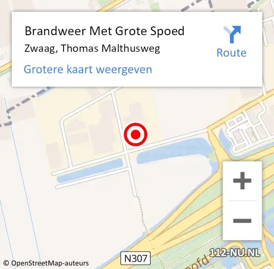 Locatie op kaart van de 112 melding: Brandweer Met Grote Spoed Naar Zwaag, Thomas Malthusweg op 27 december 2022 19:34