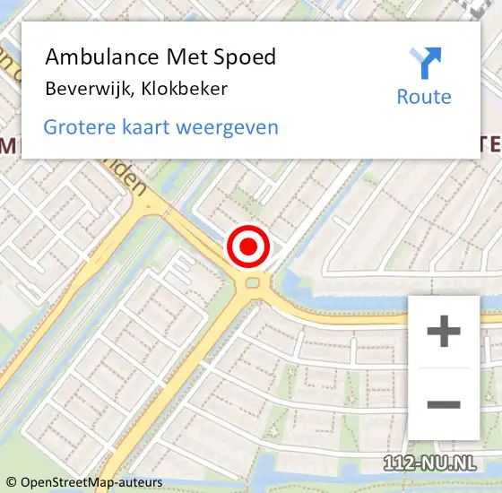 Locatie op kaart van de 112 melding: Ambulance Met Spoed Naar Beverwijk, Klokbeker op 27 december 2022 19:45