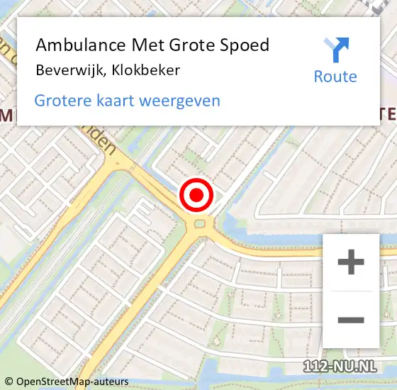 Locatie op kaart van de 112 melding: Ambulance Met Grote Spoed Naar Beverwijk, Klokbeker op 27 december 2022 19:49