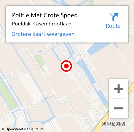 Locatie op kaart van de 112 melding: Politie Met Grote Spoed Naar Poeldijk, Casembrootlaan op 27 december 2022 19:59