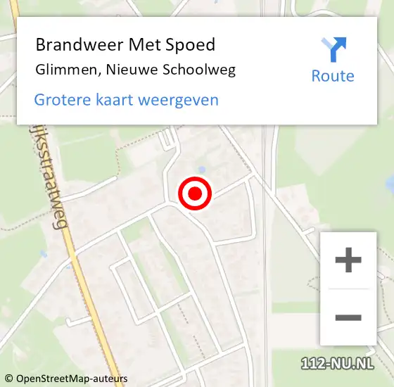 Locatie op kaart van de 112 melding: Brandweer Met Spoed Naar Glimmen, Nieuwe Schoolweg op 27 december 2022 20:35