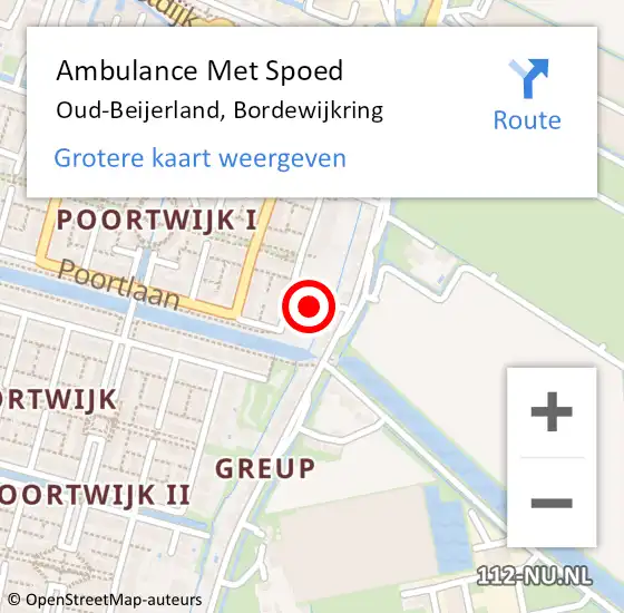 Locatie op kaart van de 112 melding: Ambulance Met Spoed Naar Oud-Beijerland, Bordewijkring op 27 december 2022 21:02