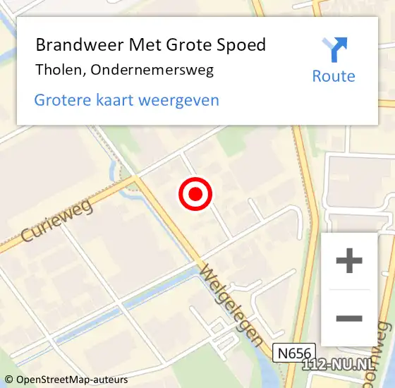 Locatie op kaart van de 112 melding: Brandweer Met Grote Spoed Naar Tholen, Ondernemersweg op 27 december 2022 22:41