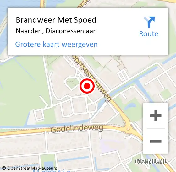 Locatie op kaart van de 112 melding: Brandweer Met Spoed Naar Naarden, Diaconessenlaan op 27 december 2022 22:45