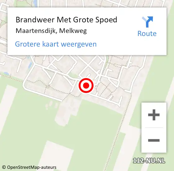 Locatie op kaart van de 112 melding: Brandweer Met Grote Spoed Naar Maartensdijk, Melkweg op 28 december 2022 00:40