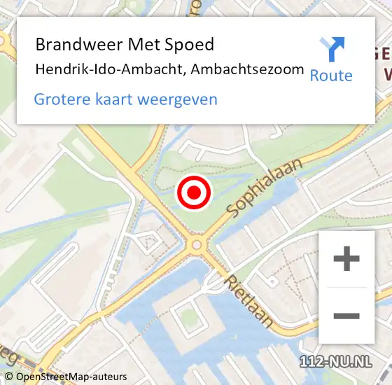 Locatie op kaart van de 112 melding: Brandweer Met Spoed Naar Hendrik-Ido-Ambacht, Ambachtsezoom op 28 december 2022 01:14