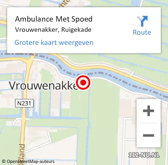 Locatie op kaart van de 112 melding: Ambulance Met Spoed Naar Vrouwenakker, Ruigekade op 28 december 2022 04:20