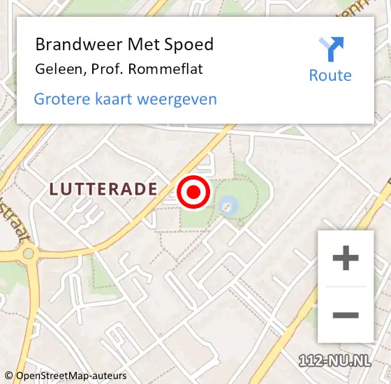 Locatie op kaart van de 112 melding: Brandweer Met Spoed Naar Geleen, Prof. Rommeflat op 28 december 2022 07:15