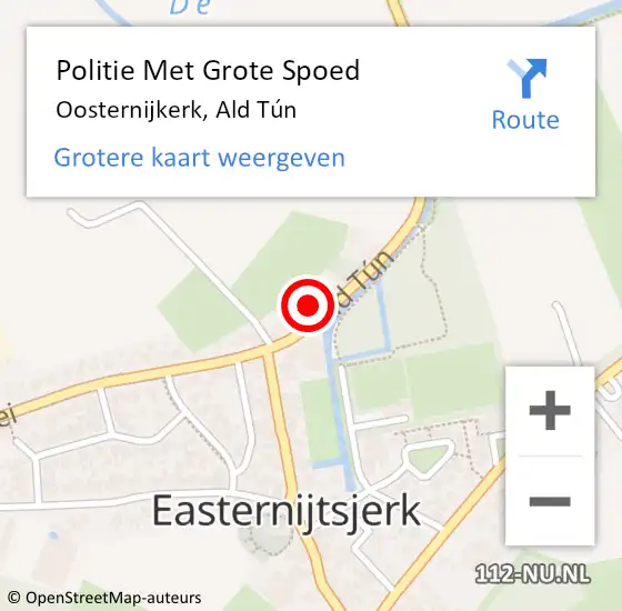 Locatie op kaart van de 112 melding: Politie Met Grote Spoed Naar Oosternijkerk, Ald Tún op 28 december 2022 08:05