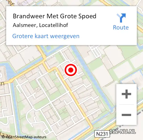 Locatie op kaart van de 112 melding: Brandweer Met Grote Spoed Naar Aalsmeer, Locatellihof op 28 december 2022 08:16