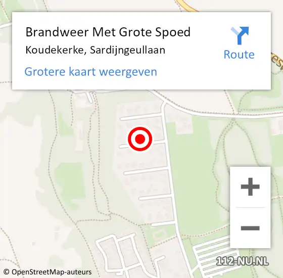 Locatie op kaart van de 112 melding: Brandweer Met Grote Spoed Naar Koudekerke, Sardijngeullaan op 28 december 2022 08:17