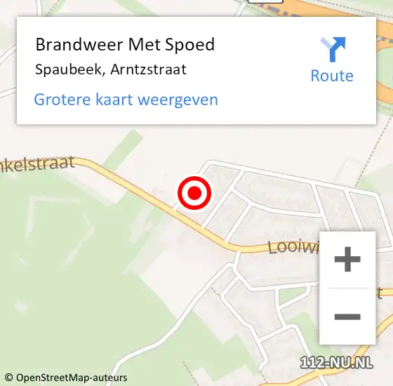 Locatie op kaart van de 112 melding: Brandweer Met Spoed Naar Spaubeek, Arntzstraat op 28 december 2022 08:39