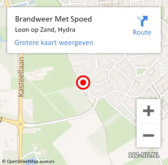 Locatie op kaart van de 112 melding: Brandweer Met Spoed Naar Loon op Zand, Hydra op 28 december 2022 09:17