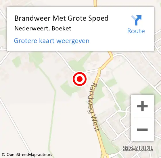 Locatie op kaart van de 112 melding: Brandweer Met Grote Spoed Naar Nederweert, Boeket op 28 december 2022 09:34