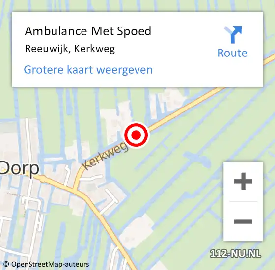 Locatie op kaart van de 112 melding: Ambulance Met Spoed Naar Reeuwijk, Kerkweg op 28 december 2022 09:44