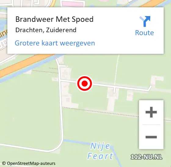 Locatie op kaart van de 112 melding: Brandweer Met Spoed Naar Drachten, Zuiderend op 28 december 2022 09:49