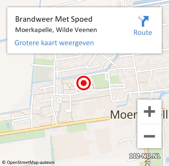 Locatie op kaart van de 112 melding: Brandweer Met Spoed Naar Moerkapelle, Wilde Veenen op 28 december 2022 10:03