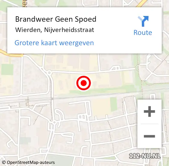 Locatie op kaart van de 112 melding: Brandweer Geen Spoed Naar Wierden, Nijverheidsstraat op 28 december 2022 10:07