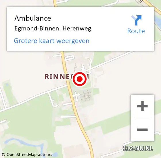 Locatie op kaart van de 112 melding: Ambulance Egmond-Binnen, Herenweg op 28 december 2022 10:24