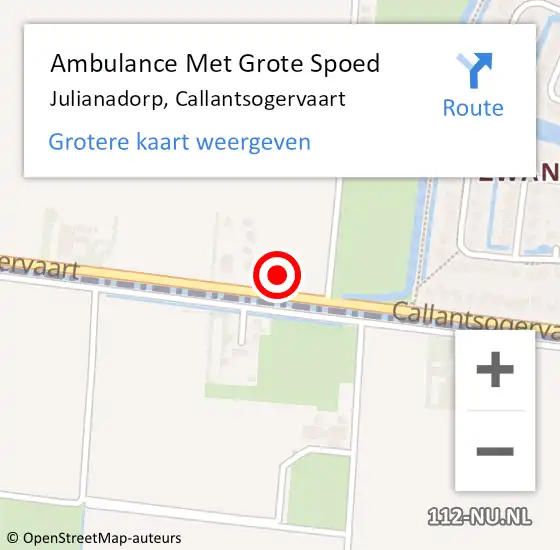 Locatie op kaart van de 112 melding: Ambulance Met Grote Spoed Naar Julianadorp, Callantsogervaart op 28 december 2022 10:47