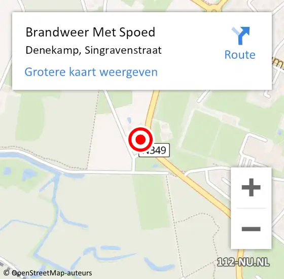 Locatie op kaart van de 112 melding: Brandweer Met Spoed Naar Denekamp, Singravenstraat op 28 december 2022 10:48