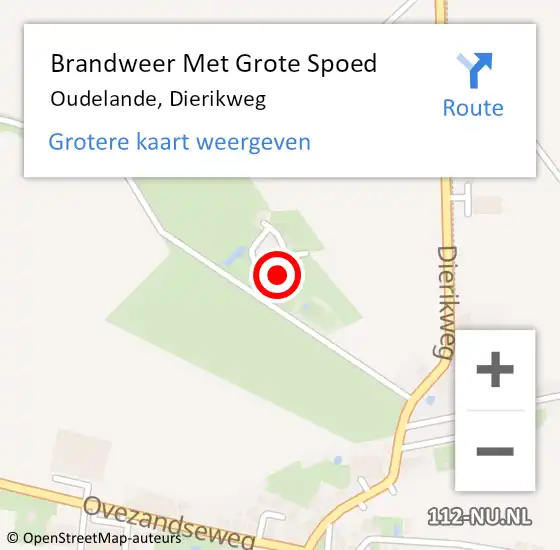 Locatie op kaart van de 112 melding: Brandweer Met Grote Spoed Naar Oudelande, Dierikweg op 28 december 2022 10:52