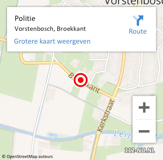 Locatie op kaart van de 112 melding: Politie Vorstenbosch, Broekkant op 28 december 2022 12:56