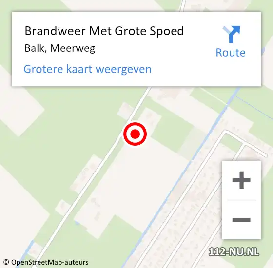 Locatie op kaart van de 112 melding: Brandweer Met Grote Spoed Naar Balk, Meerweg op 28 december 2022 14:09