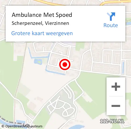 Locatie op kaart van de 112 melding: Ambulance Met Spoed Naar Scherpenzeel, Vierzinnen op 28 december 2022 14:38