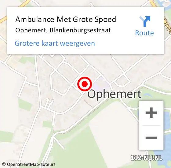 Locatie op kaart van de 112 melding: Ambulance Met Grote Spoed Naar Ophemert, Blankenburgsestraat op 28 december 2022 15:41