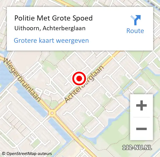 Locatie op kaart van de 112 melding: Politie Met Grote Spoed Naar Uithoorn, Achterberglaan op 28 december 2022 17:37