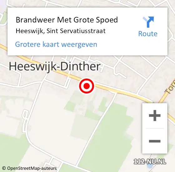 Locatie op kaart van de 112 melding: Brandweer Met Grote Spoed Naar Heeswijk, Sint Servatiusstraat op 28 december 2022 18:25