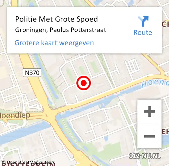 Locatie op kaart van de 112 melding: Politie Met Grote Spoed Naar Groningen, Paulus Potterstraat op 28 december 2022 18:37