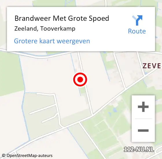 Locatie op kaart van de 112 melding: Brandweer Met Grote Spoed Naar Zeeland, Tooverkamp op 28 december 2022 18:46