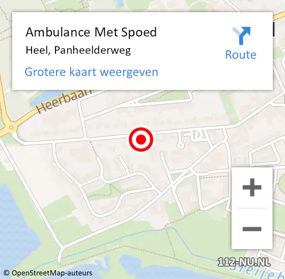 Locatie op kaart van de 112 melding: Ambulance Met Spoed Naar Heel, Panheelderweg op 28 december 2022 19:18