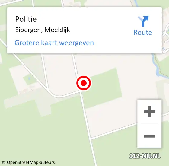 Locatie op kaart van de 112 melding: Politie Eibergen, Meeldijk op 28 december 2022 19:18