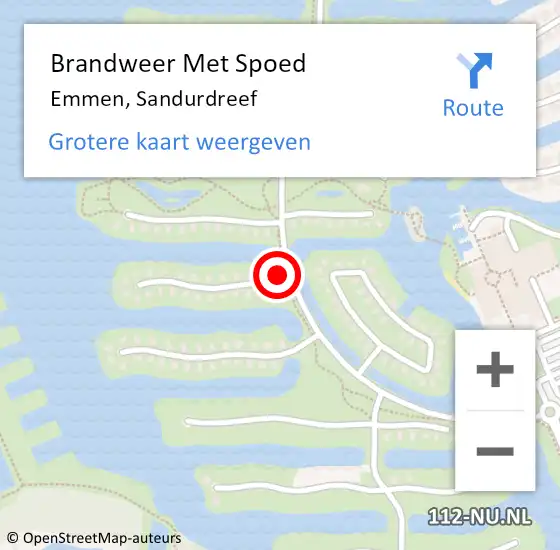 Locatie op kaart van de 112 melding: Brandweer Met Spoed Naar Emmen, Sandurdreef op 28 december 2022 20:16