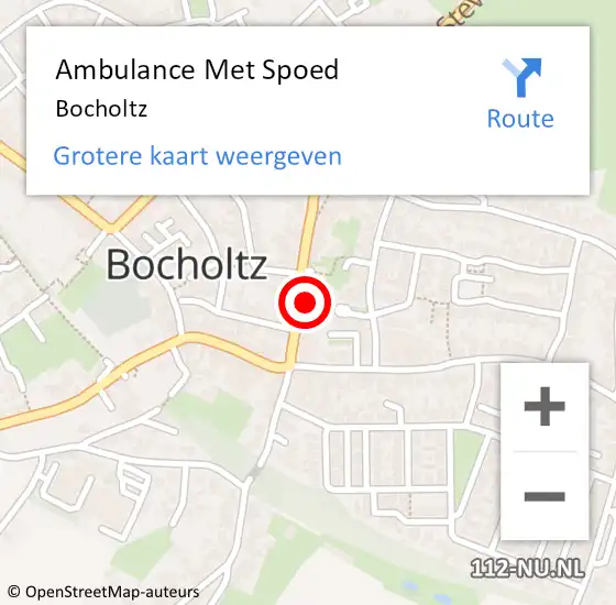 Locatie op kaart van de 112 melding: Ambulance Met Spoed Naar Bocholtz op 10 augustus 2014 05:28